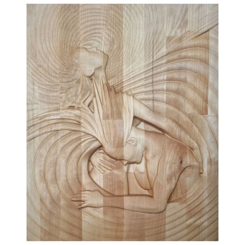 Raižytas medinis pano "Jausmų energija"